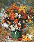 Famous Chrysanthemums Paintings - Vase of Chrysanthemums